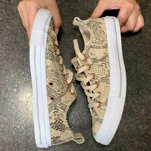 Converse Leather Snake Black Cream Animal